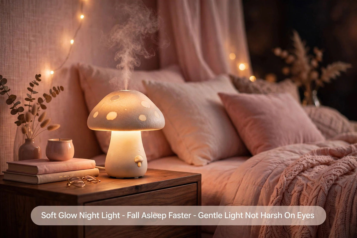 Cozy Mushroom Humidifier - 3-in-1 Cloud Mist Night Light | Cozy Mist Lab